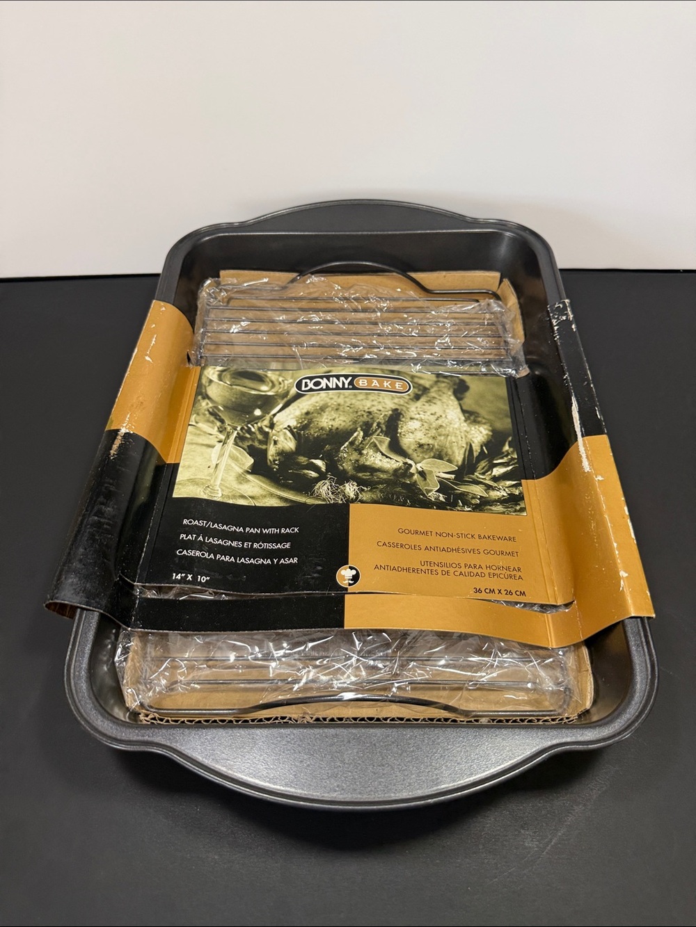 Black Nonstick Roast & Lasagna Pan with Rack